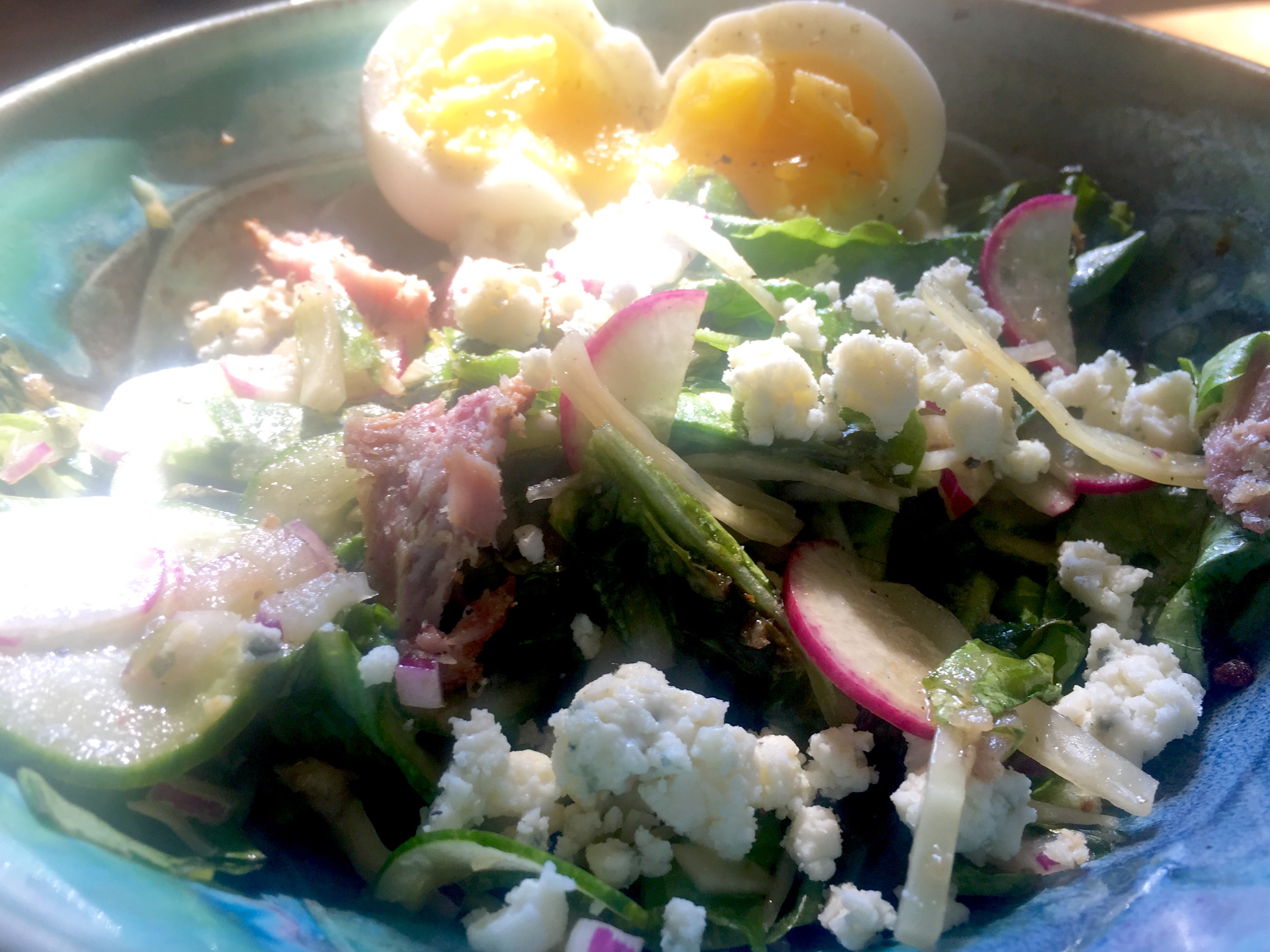 Leftover Salad with Soft Egg 