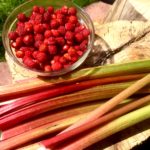 Wild Strawberries and Rhubarb from the yard.