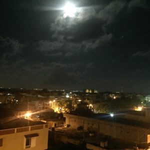 4:30 a.m. Isla Mujeres moon over Cancun