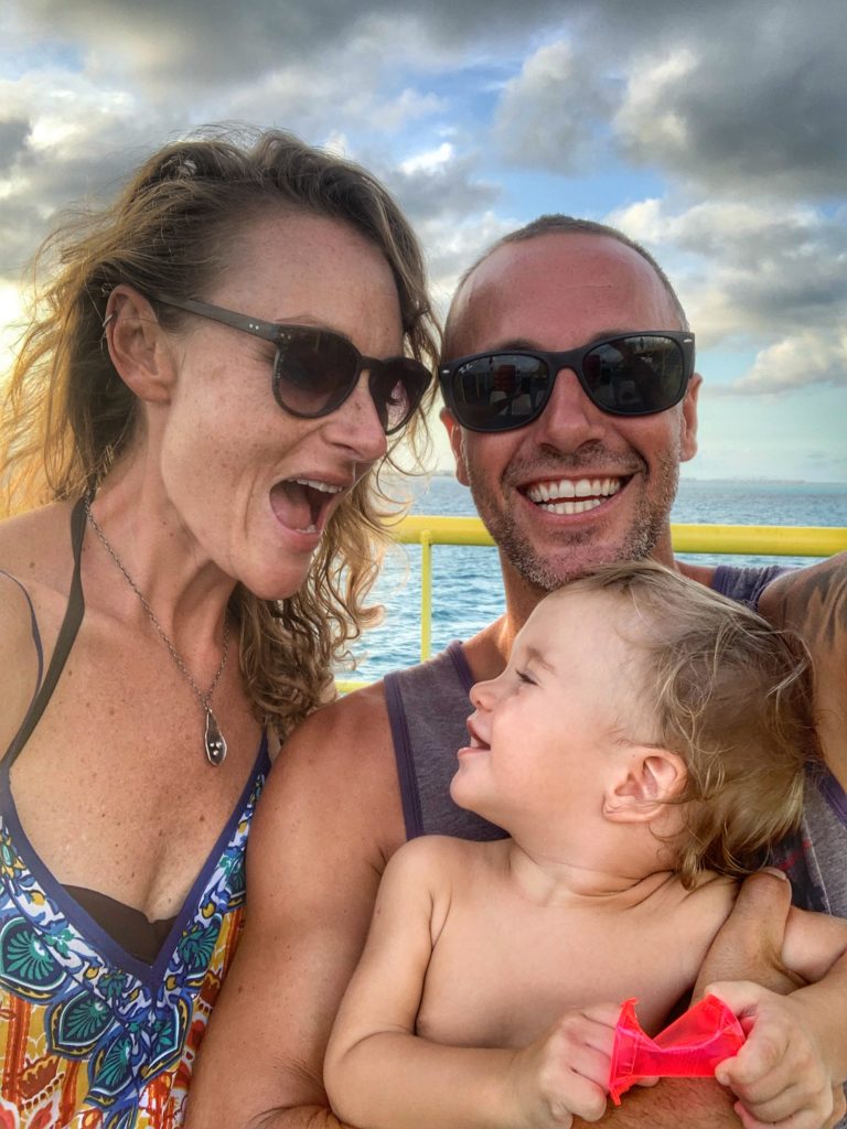 The Rickman Family on The Isla Mujeres Car Ferry