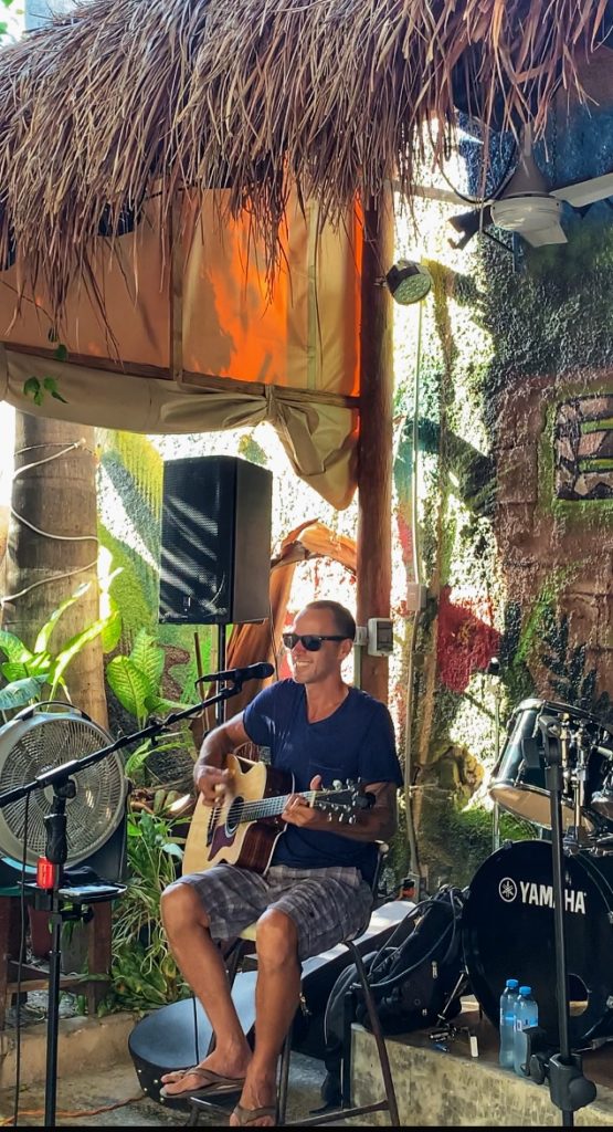 Ryan Rickman playing at El Patio on Isla Mujeres